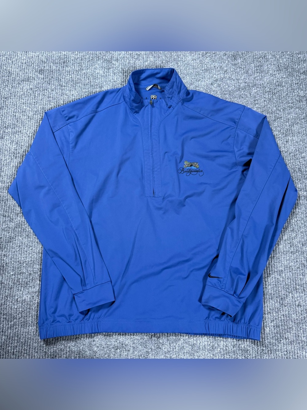 Nike Golf Dri FIT Mens Large 1/4 Zip Pullover Wind Shirt Blue Bridgewater